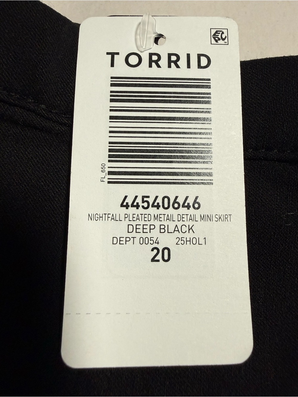 Torrid Nightfall Black Pleated Metal Detail Mini Skirt Size 20 Goth Punk NWT - Picture 9 of 9